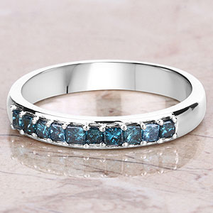 0.26 Carat Genuine Blue Diamond 14K White Gold Ring (I1-I2)