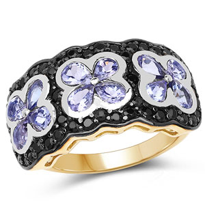 2.60 ctw Pear shape Tanzanite Ring in .925 Sterling Silver by Haute Facets